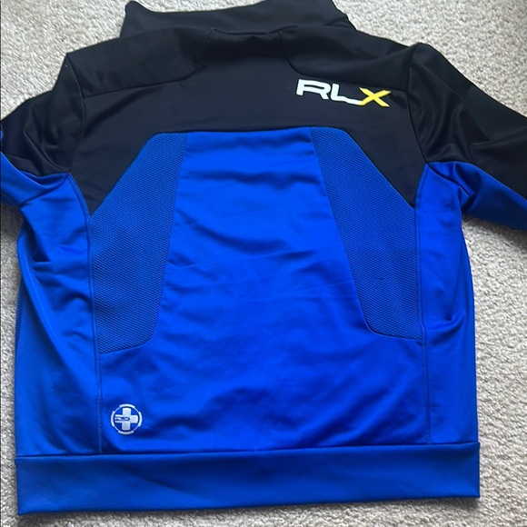 Blue and Black Track Jacket with Yellow Accents - Picture 5 of 5